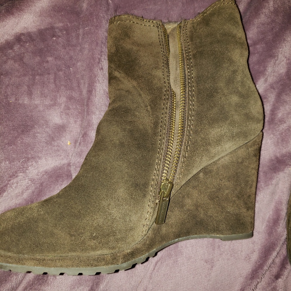 Calvin Klein Jeans suede wedge ankle boots